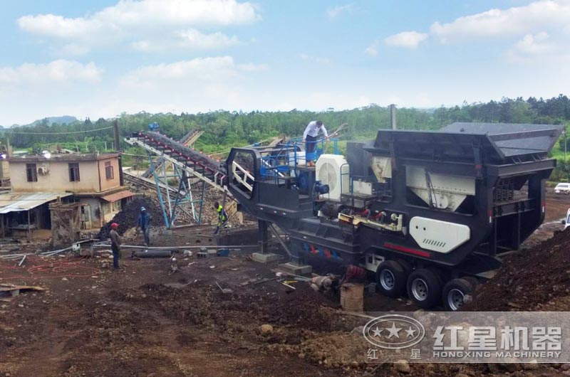 毛里求斯時產(chǎn)200噸單臺建筑垃圾移動制沙機(jī)現(xiàn)場 毛里求斯時產(chǎn)200噸單臺建筑垃圾移動制沙機(jī)現(xiàn)場